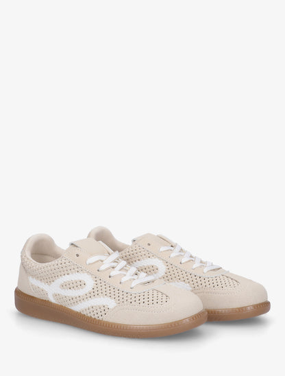 Baskets en tissu à motif graphique - Beige - 4