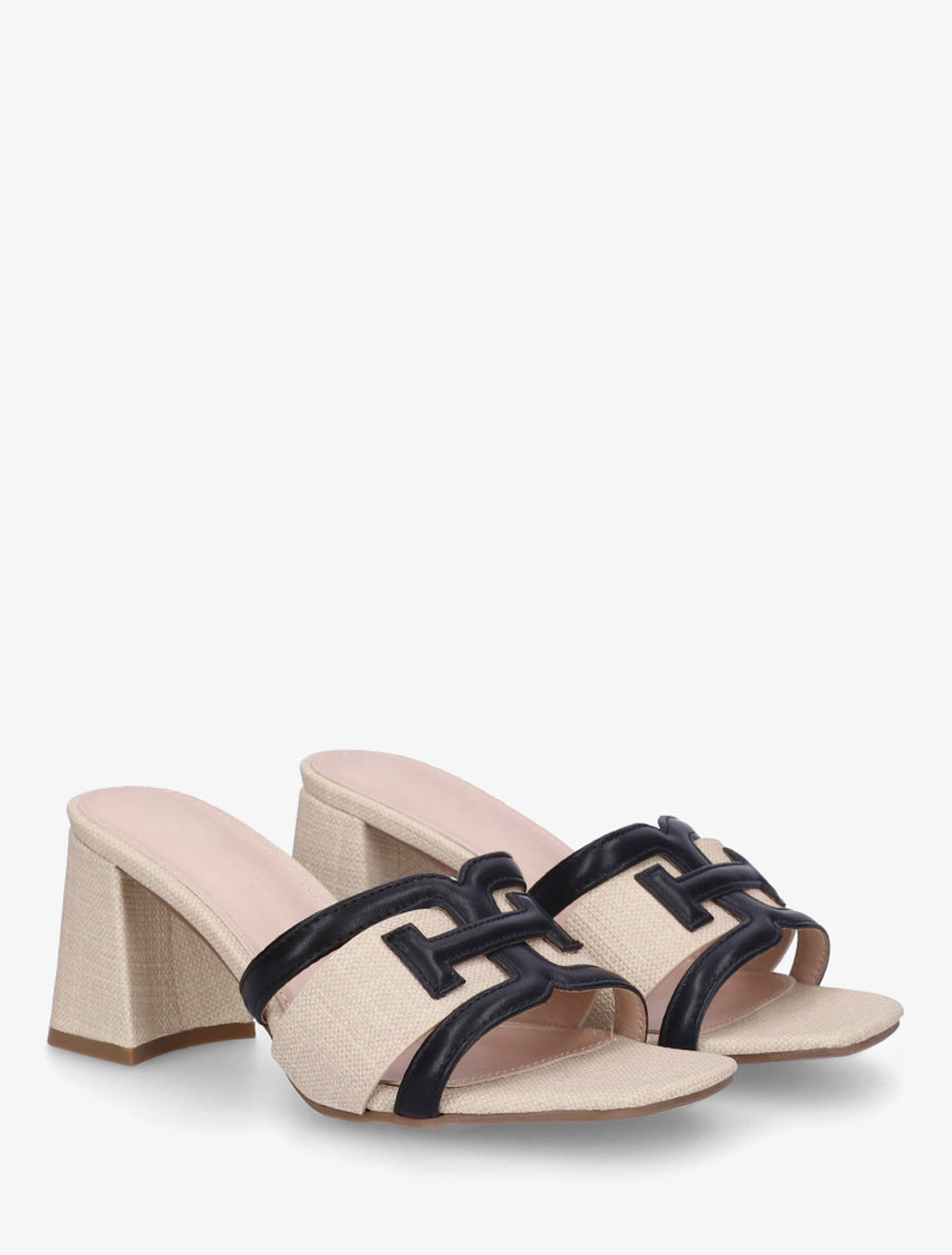 Mules en simili à bride fantaisie - Noir - 4
