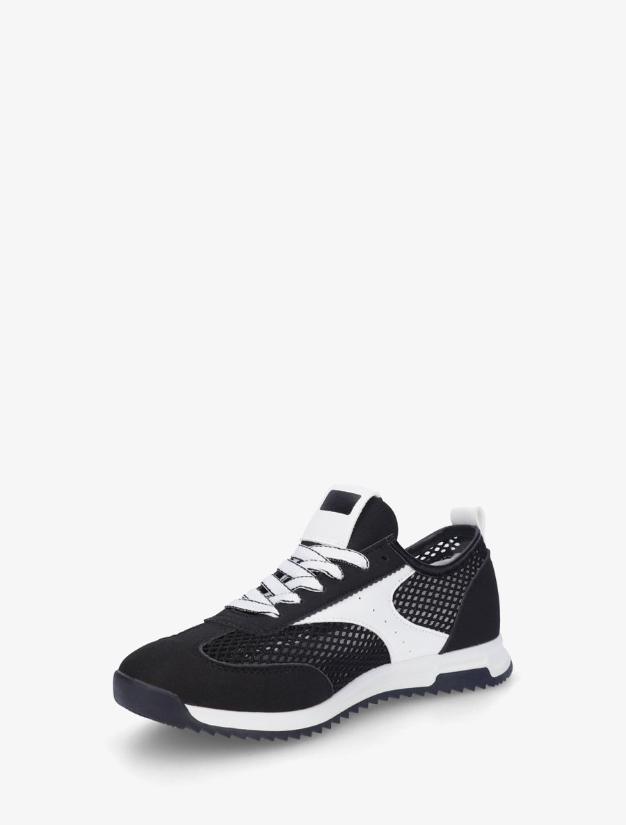Baskets bi-matière ajourées - Noir - 3