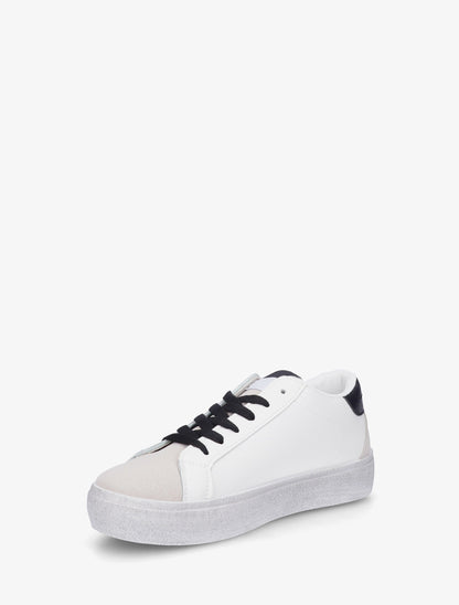 Sneakers floqués à semelle effet vintage - Gris - 3