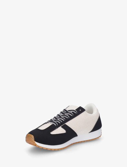 Baskets en toile tissée et simili - Noir - 3