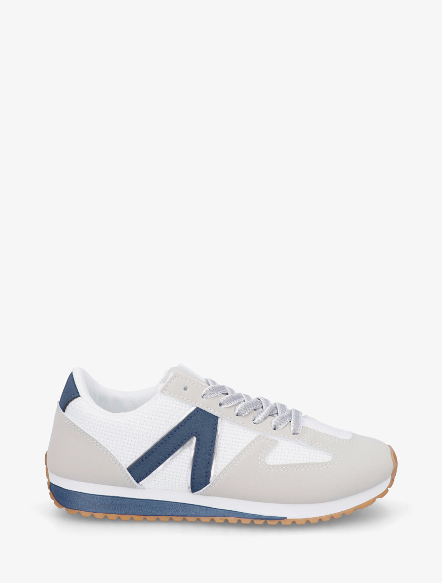 Baskets en toile tissée et simili - Blanc - 1