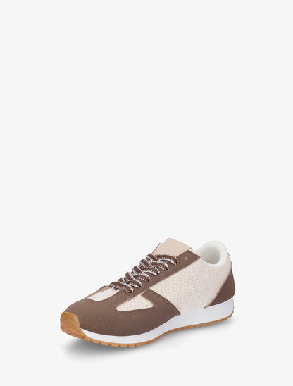 Baskets en toile tissée et simili - Marron - 3