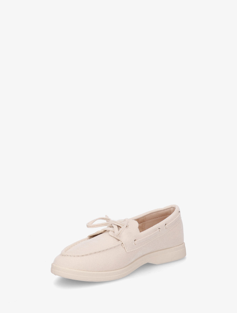 Mocassins en suédine à lacets - Beige - 3