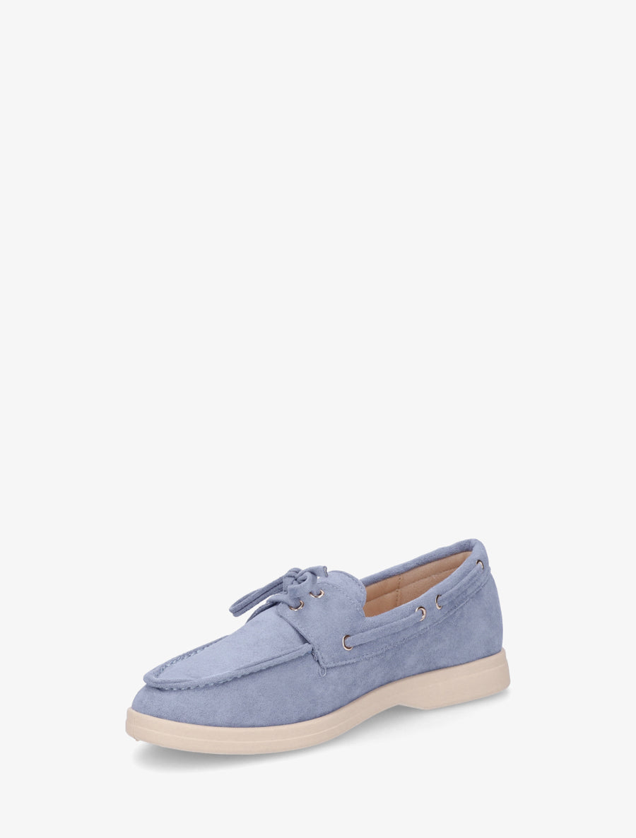 Mocassins en suédine à lacets - Bleu clair - 3