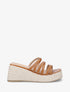 Mules compensées multibrides en simili - Camel - 1