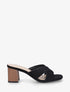 Mules croisées en suédine - Noir - 1