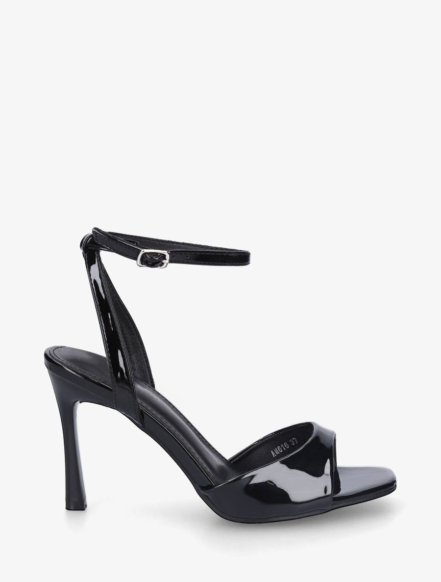 Sandales vernies à talon aiguille - Noir - 1