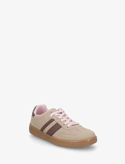 Sneakers à bandes contrastantes - Taupe - 2