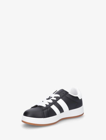 Sneakers plates à bandes contrastantes - Noir - 3