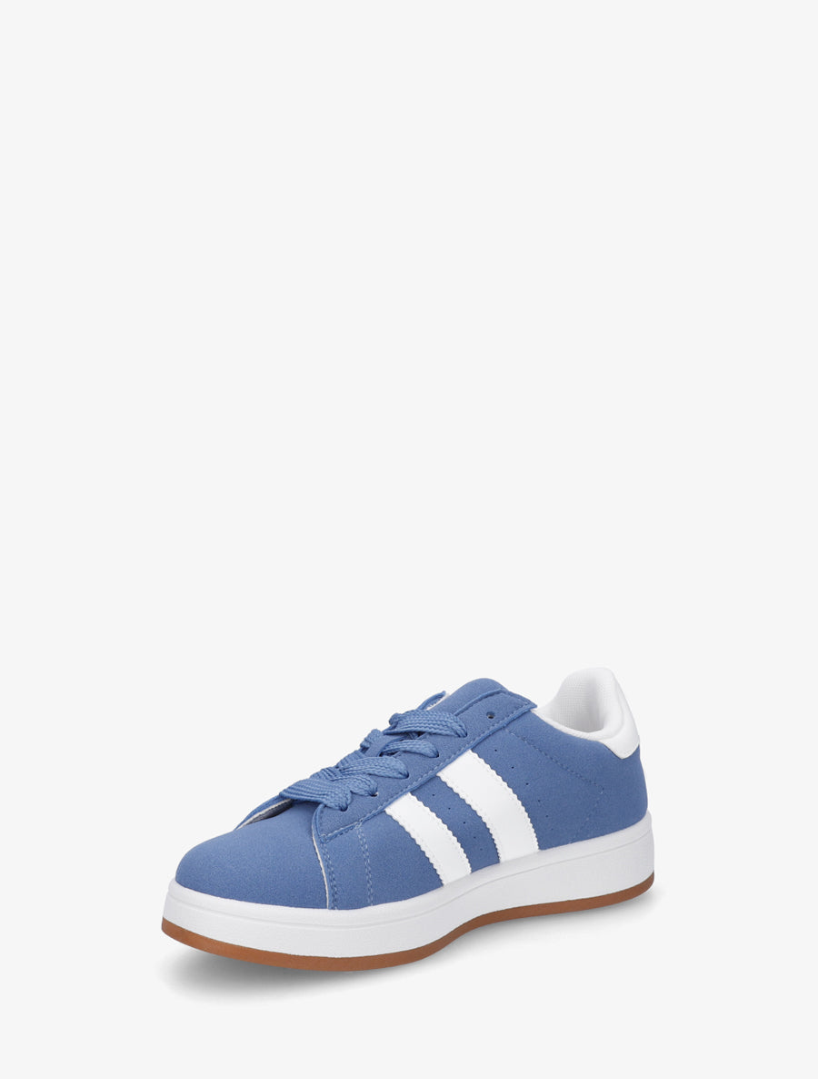 Sneakers plates à bandes contrastantes - Bleu - 3