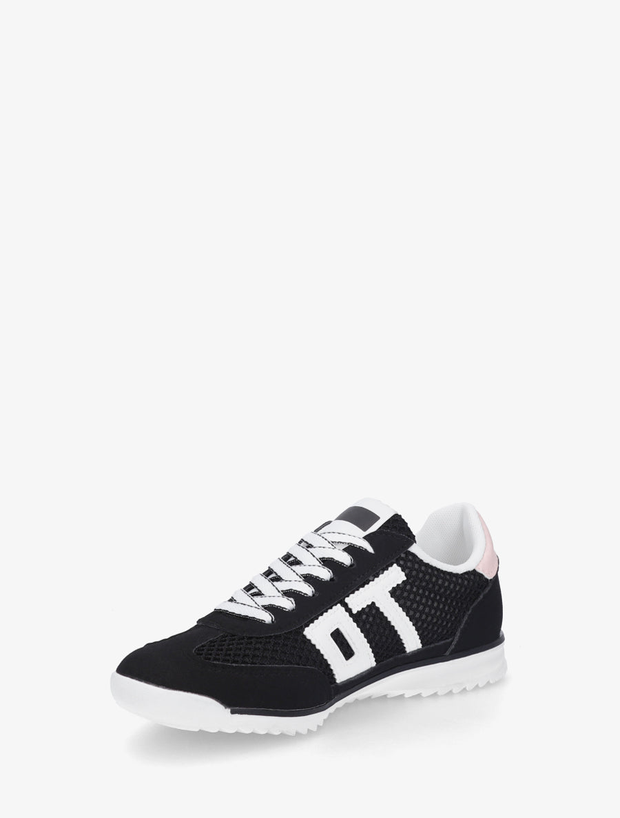 Sneakers bimatière floquées - Noir - 3