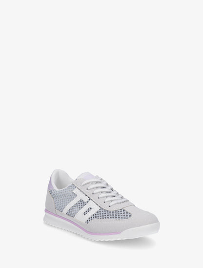 Sneakers bimatière floquées - Gris - 2