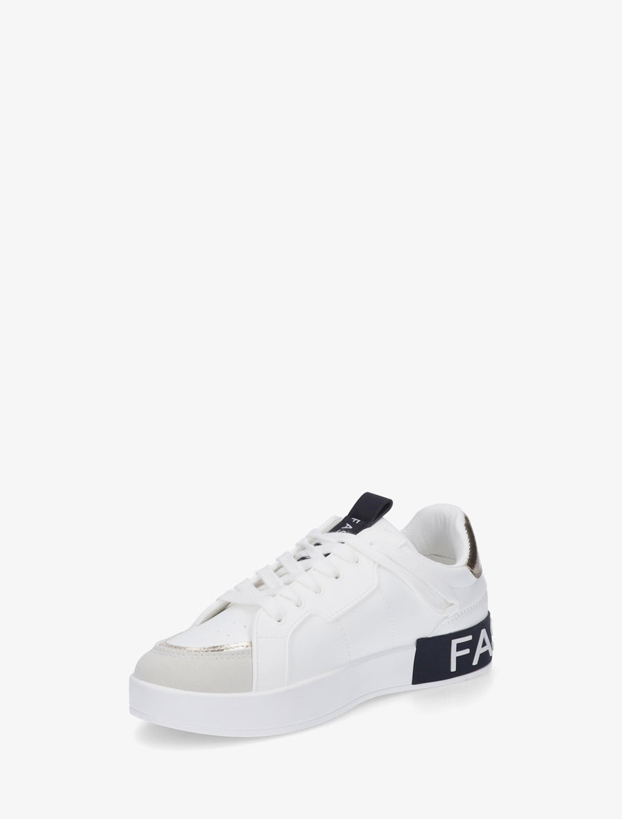 Baskets en simili à bande irisée - Blanc - 3