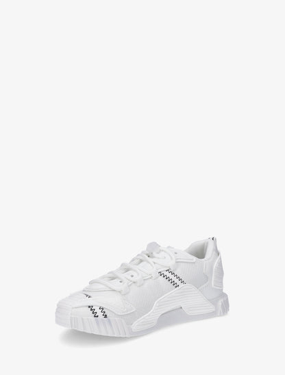 Baskets bimatière à empiècement stylisés - Blanc - 3