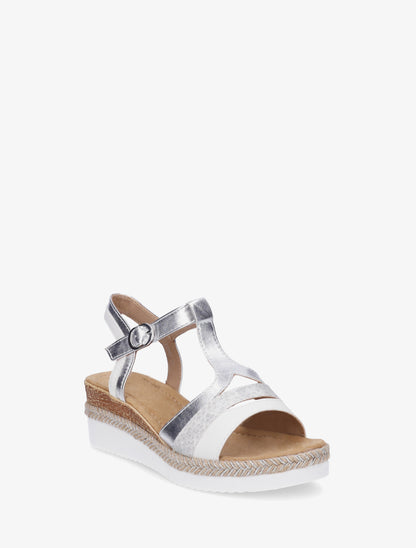 Sandales nacrées à bride en T fantaisie - Blanc - 2