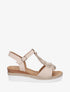 Sandales pailletées à franges en suédine - Beige - 1