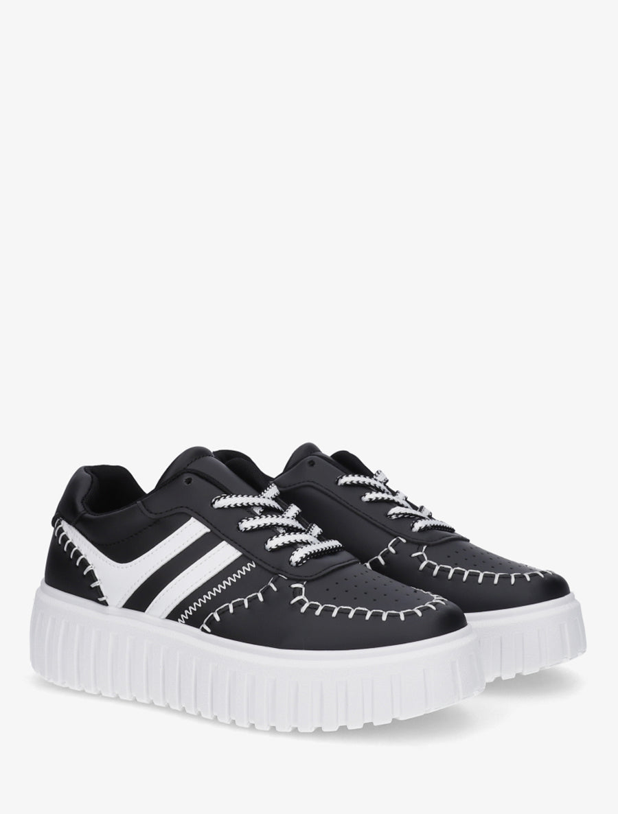 Baskets à coutures contrastantes - Noir - 4