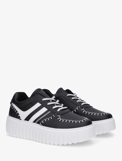 Baskets à coutures contrastantes - Noir - 4