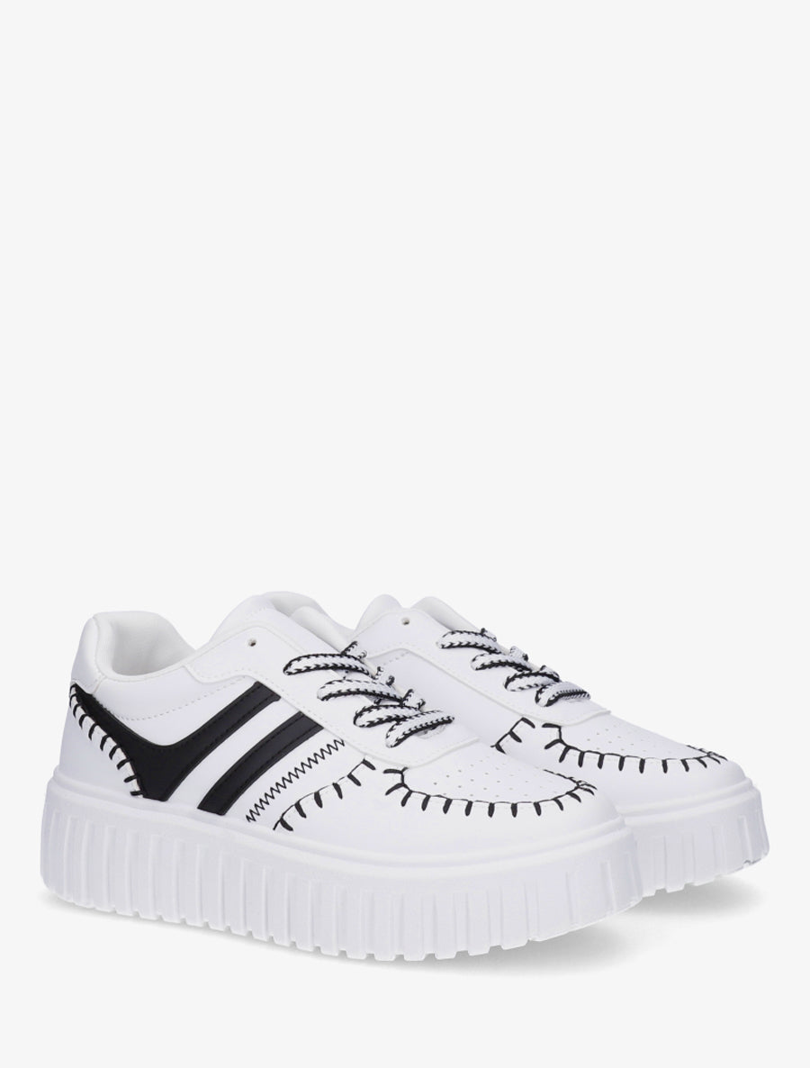 Baskets à coutures contrastantes - Blanc - 4