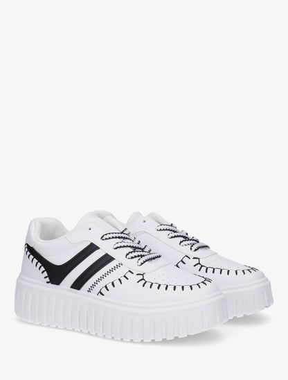 Baskets à coutures contrastantes - Blanc - 4