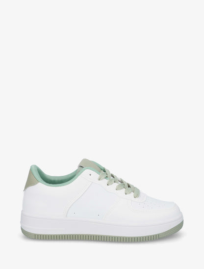Baskets basiques en simili - Vert d&
