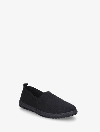 Slip-on en maille ajourée rayée - Noir - 2