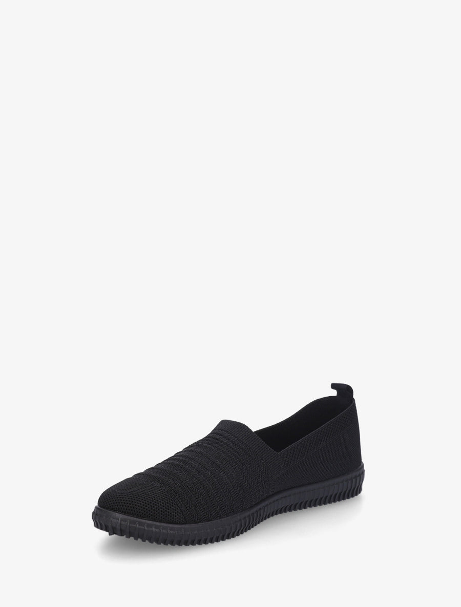 Slip-on en maille ajourée rayée - Noir - 3
