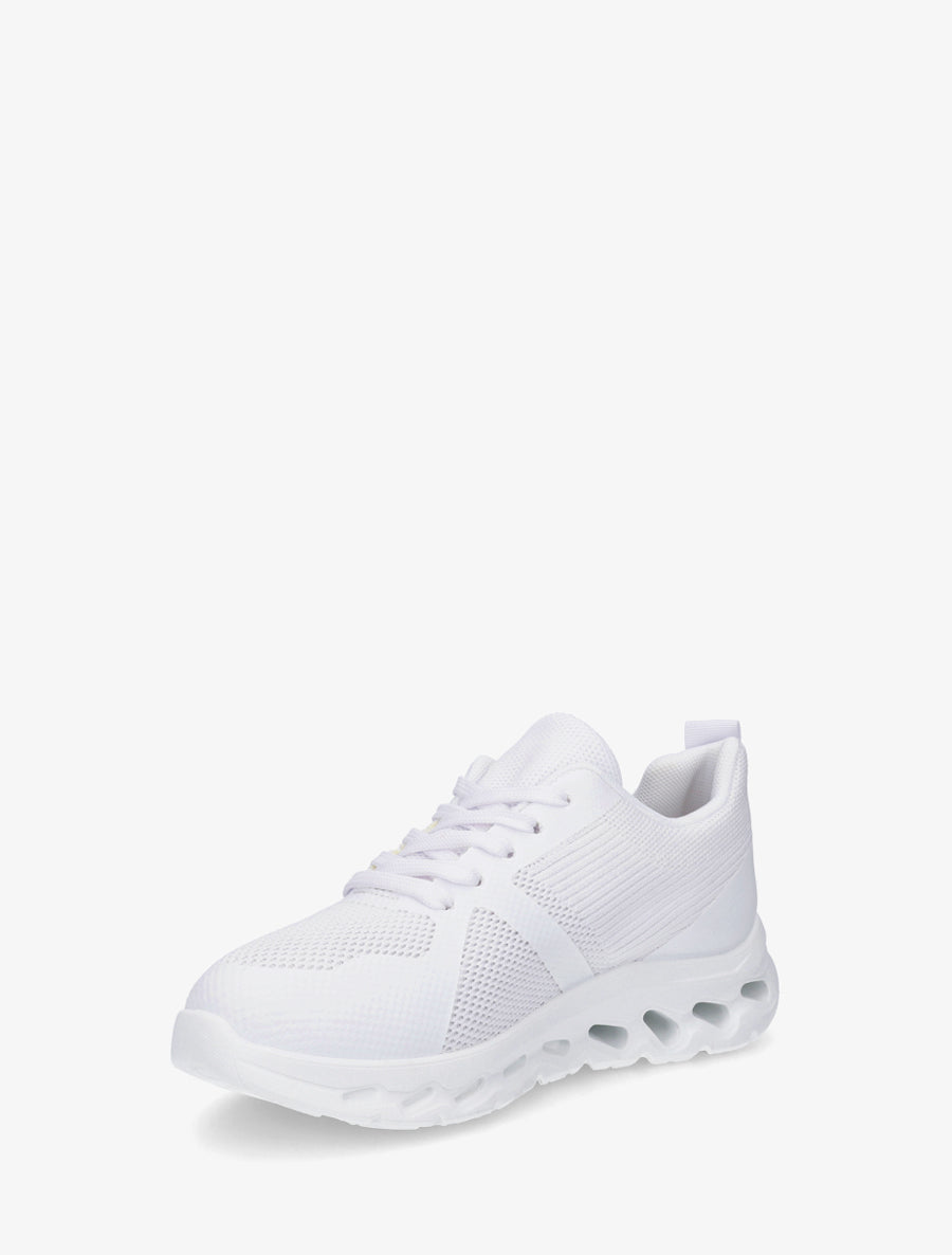 Baskets en tissu à semelle ajourée - Blanc - 3