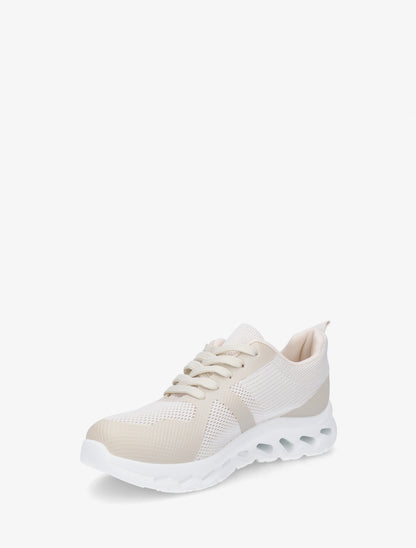 Baskets en tissu à semelle ajourée - Beige - 3