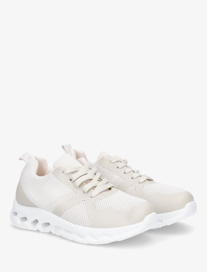 Baskets en tissu à semelle ajourée - Beige - 4