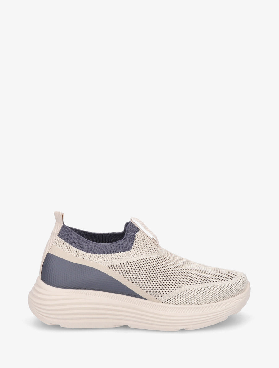 Baskets bicolore à enfiler - Beige - 1