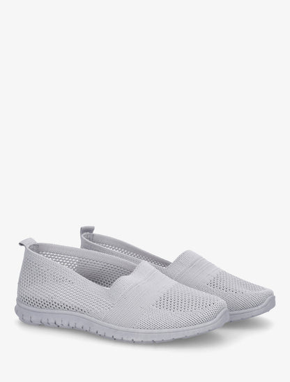 Slip-on en maille - Gris clair - 4