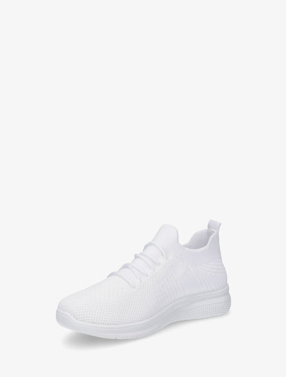 Baskets unies en maille - Blanc - 3