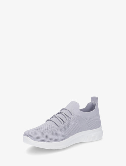 Baskets unies en maille - Gris - 3