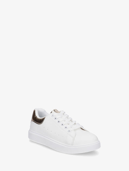 Sneakers basiques en simili - Or - 2