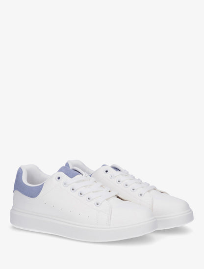 Baskets unies à contrefort contrastant - Bleu - 4