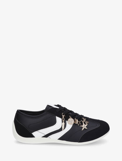 Sneakers à empiècement bijoux dépareillés - Noir - 1