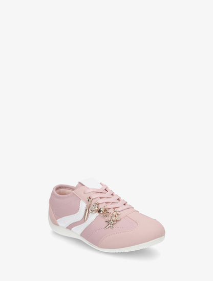 Sneakers à empiècement bijoux dépareillés - Rose - 2
