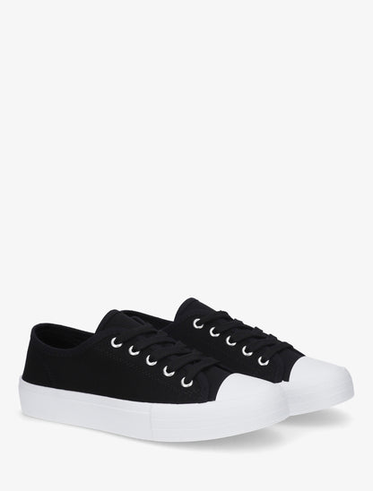 Tennis unis en toile - Noir - 4