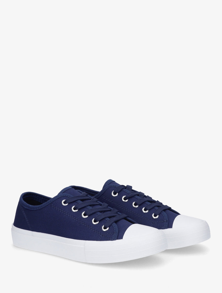Tennis unis en toile - Marine - 4