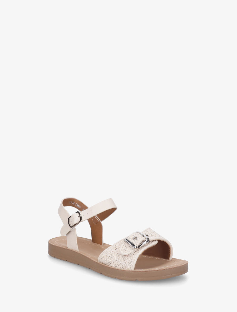 Nu-pieds à bride effet effet raphia - Beige - 2