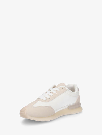 Baskets effet satiné à broderie fantaisie - Beige - 3