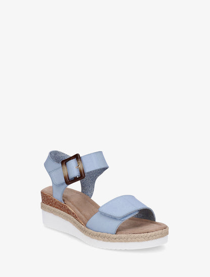 Sandales à scratch en simili - Bleu ciel - 2