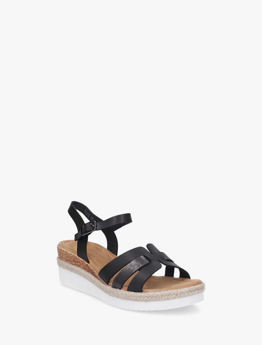 Sandales à semelle compensée ornée d&