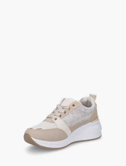 Baskets compensées à zip - Beige - 3