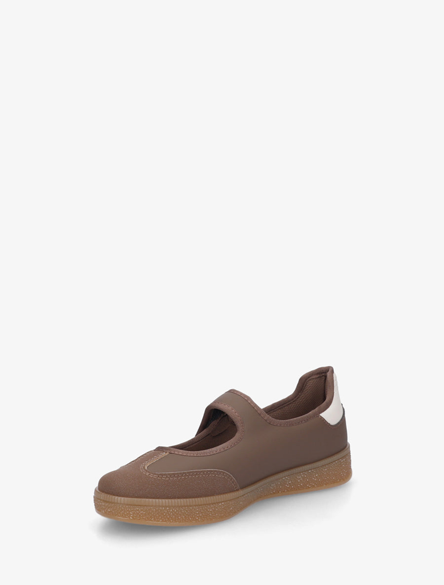Ballerines style sneakers à scratch - Marron - 3