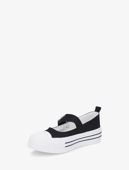 Ballerines style baskets à scratch - Noir - 3