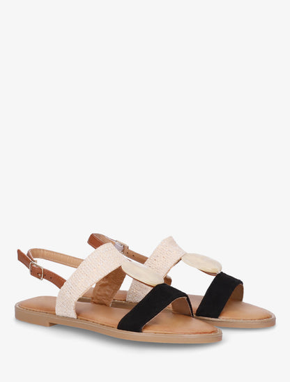 Nu-pieds à bijou rond - Noir - 4