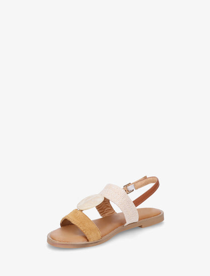 Nu-pieds à bijou rond - Camel - 3